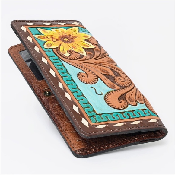 American Darling Wallet Genuine Leather Women Bag Western Wallet - Picture 3 of 5